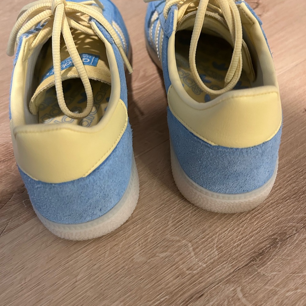 Adidas Handball Spezial Light Blue/Yellow with Yellow Laces Men’s 7.5/Womens 8.5 - Picture 12 of 14